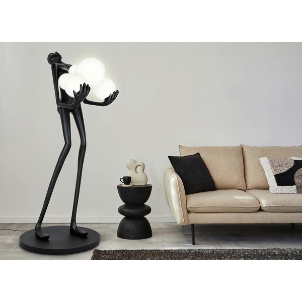 Lampa podłogowa HUMAN czarna - Moosee